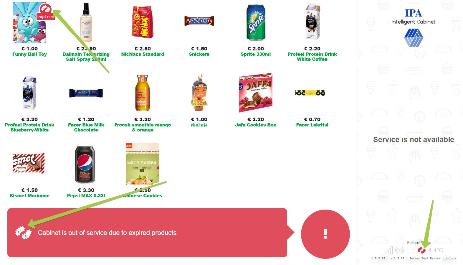 expired products ui red warning
