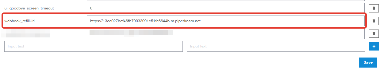 refill webhook setting